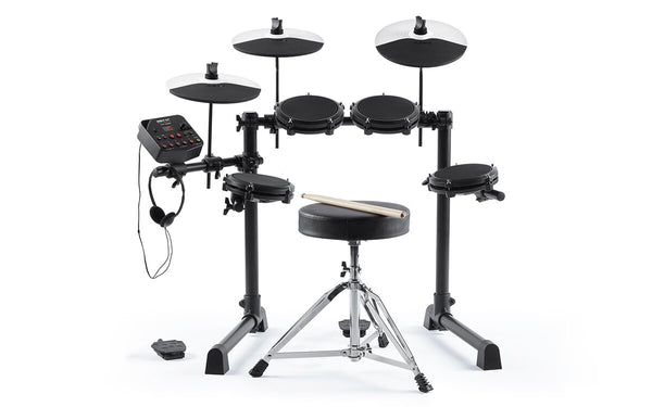 Alesis Debut Electronic Drum Kit - Complete Beginner Setup with Mesh Heads, Stool, Sticks, and Headphones