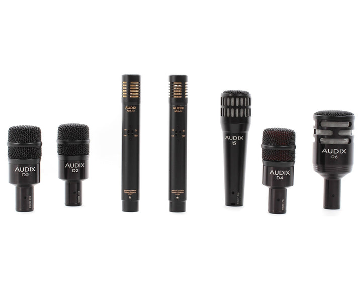 Audix DP7 Mic Drum Pack Inc Case (1xi5 / 2xD2 /1xD4 / 1xD6 / 2xASDX51) - Ev - Entz Music