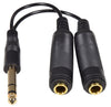 AV:link 6.3mm Stereo Headphone/Audio Splitter Lead 0.2m – Dual Stereo Output Cable - Ev - Entz Music