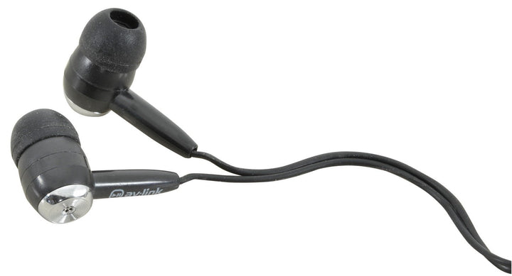 AV:Link Stereo Earphones - Black with Super Bass Ferrite Drivers and 3.5mm Jack - Ev - Entz Music