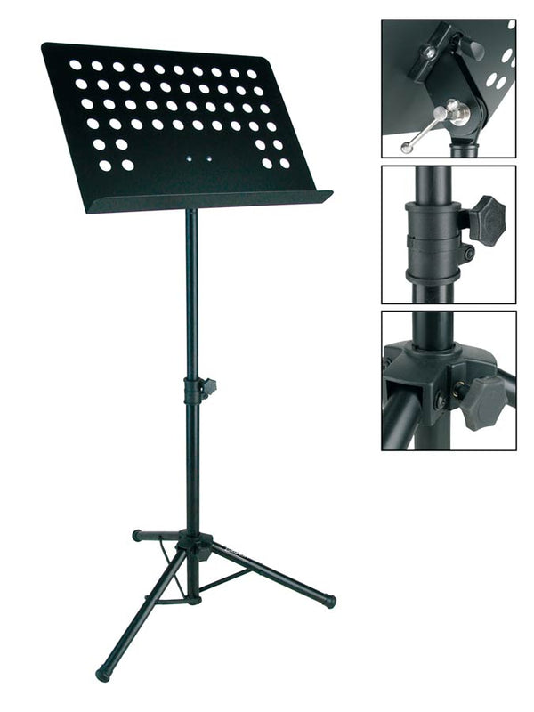 Boston OMS - 302 Metal Music Stand – Perforated Desk (48x35cm), Adjustable & Heavy - Duty (OMS - 302) - Ev - Entz Music