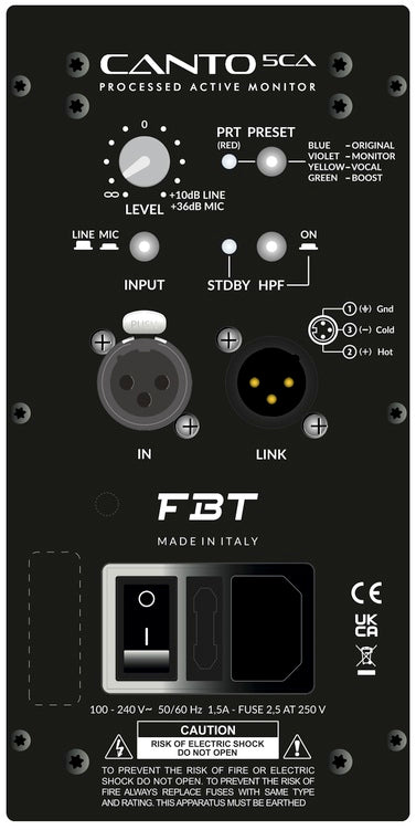 FBT CANTO 5CA W FBT 2-way Coax Active speaker - 5" + 1" - 100Wrms+50Wrms. White - product image 5