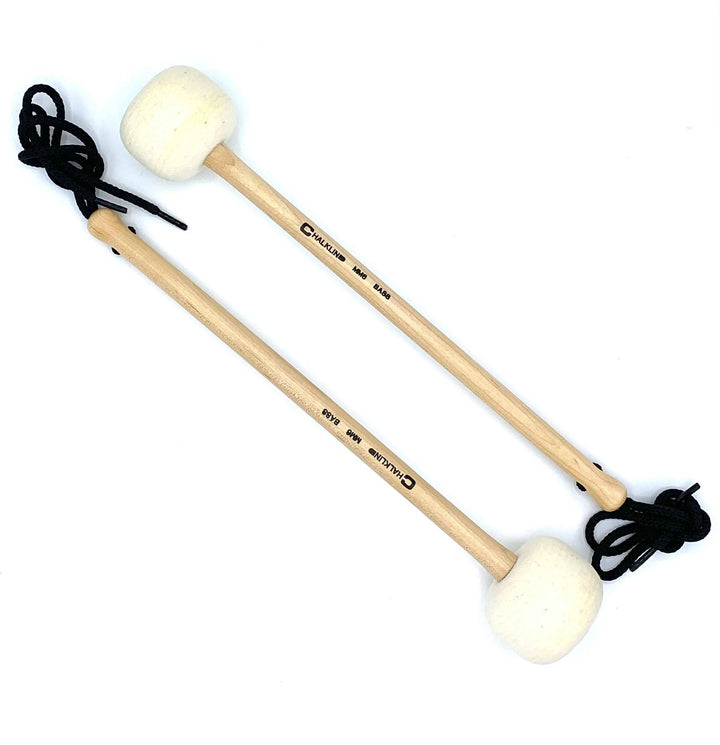 Chalklin MM6 Bass Drum Mallets – 65mm Solid Felt Head with Maple Shaft for Marching Bands - Ev - Entz Music
