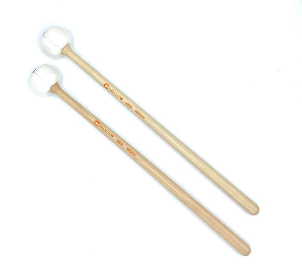 Chalklin Timpani Sewn Felt Medium Mallets – Hardwood Tapered Handle, 38mm Head (ME19) - Ev - Entz Music