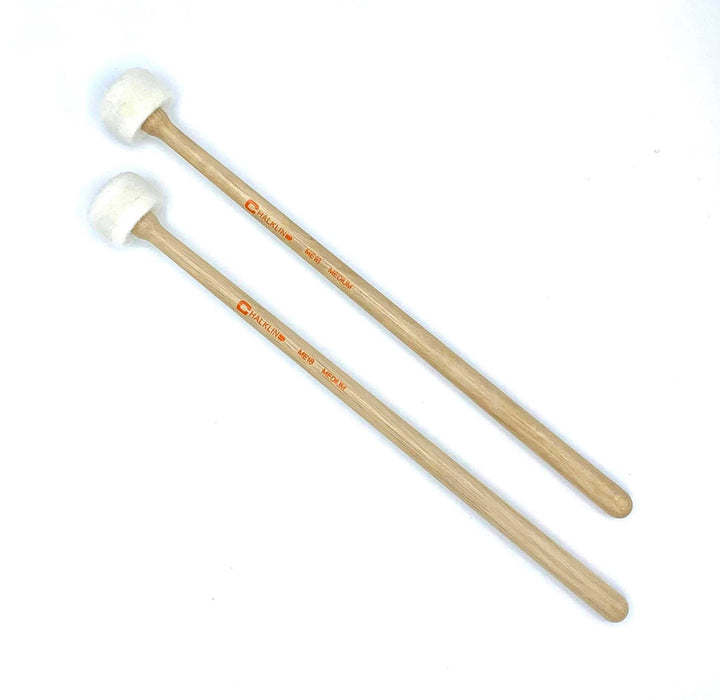 Chalklin Timpani Solid Felt Medium Mallets – Hardwood Tapered Handle, 34mm Head (ME18) - Ev - Entz Music