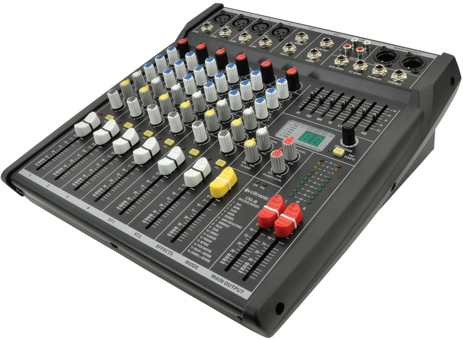 Citronic CSL-8 Compact Mixing Console with DSP - 8 Input, 16-Program D ...