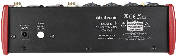 Citronic CSM Compact Mixers With USB / Bluetooth - Ev - Entz Music