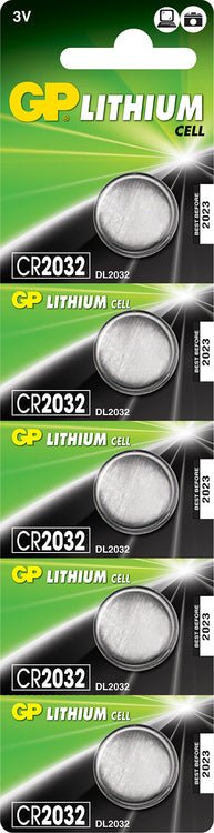 CR2032 3V 210mAh 3.2 x 20mmØ 5 Pack - Ev - Entz Music