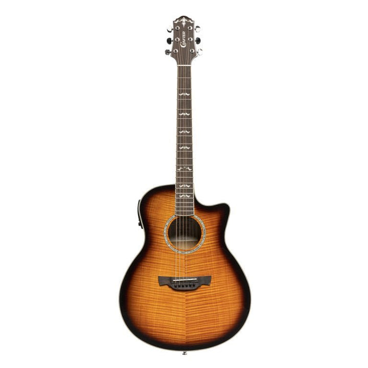 Crafter Noble VTG Small Jumbo Electro - Acoustic Guitar with Flamed Maple Top - Ev - Entz Music