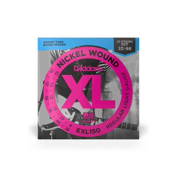 D'Addario 10 - 46 Regular Light 12 - String XL Nickel Electric Guitar Strings - Ev - Entz Music