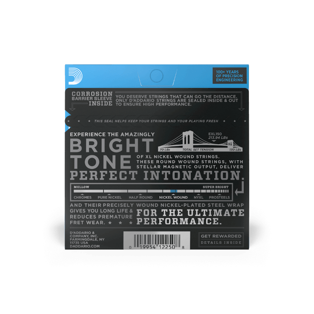 D'Addario 10 - 46 Regular Light 12 - String XL Nickel Electric Guitar Strings - Ev - Entz Music