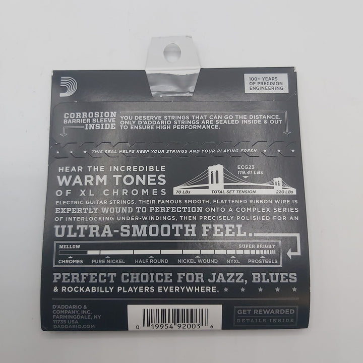D'Addario ECG23 Chromes Flat Wound Electric Guitar Strings Extra Light 10 - 48 - Ev - Entz Music