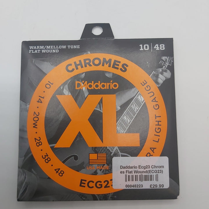 D'Addario ECG23 Chromes Flat Wound Electric Guitar Strings Extra Light 10 - 48 - Ev - Entz Music