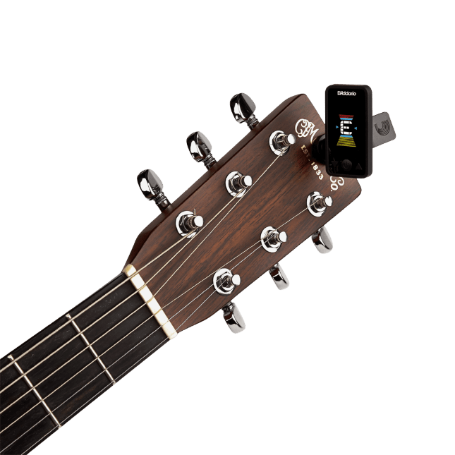 D'Addario Eclipse Rechargeable Headstock Tuner – USB - Powered Clip - On Tuner for Guitar & Bass - Ev - Entz Music