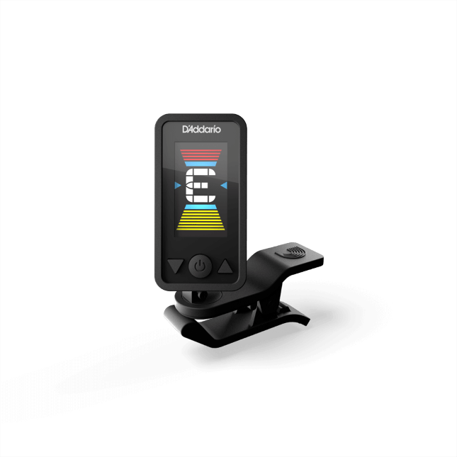 D'Addario Eclipse Rechargeable Headstock Tuner – USB - Powered Clip - On Tuner for Guitar & Bass - Ev - Entz Music