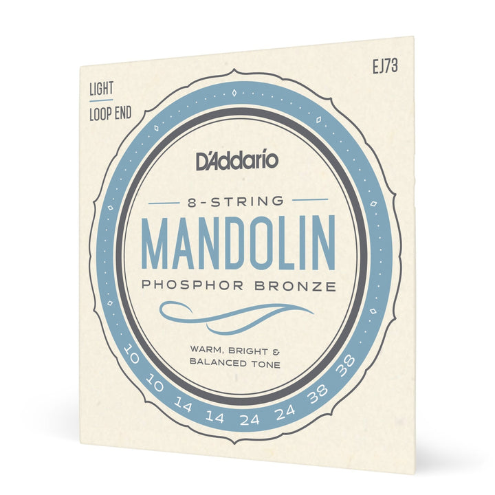 D'Addario EJ73 Mandolin Strings - Light Phosphor Bronze 10 - 38 Gauge - Ev - Entz Music