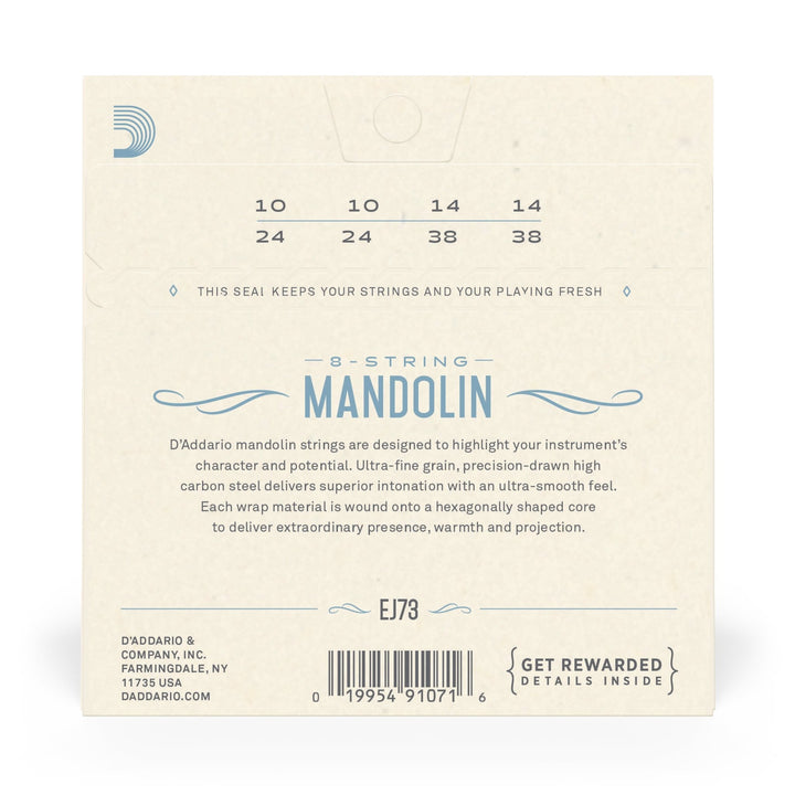 D'Addario EJ73 Mandolin Strings - Light Phosphor Bronze 10 - 38 Gauge - Ev - Entz Music