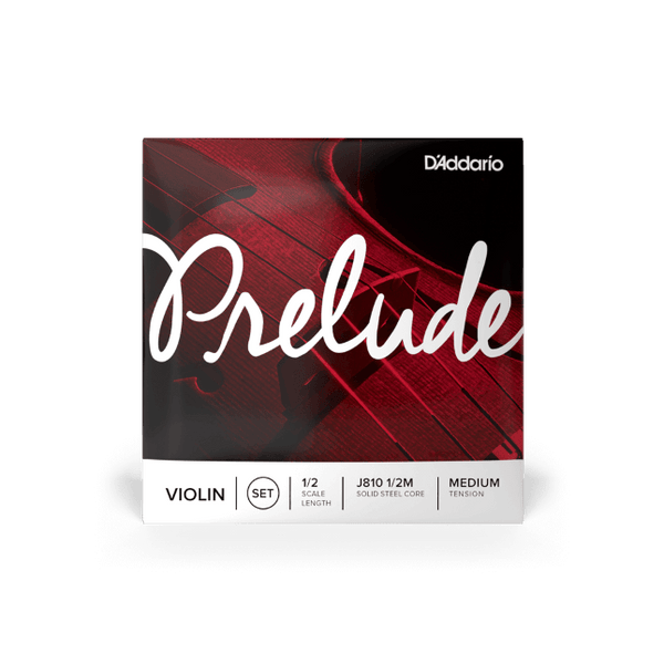 D'Addario Prelude Violin String Set - 1/2 Scale, Medium Tension - Reliable Sound for Young Players - Ev - Entz Music