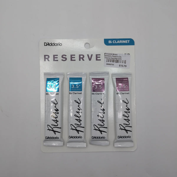 D'Addario Reserve Bb Clarinet Reed Sampler Pack 3.5/3.5+ (4 Pack) - Ev - Entz Music