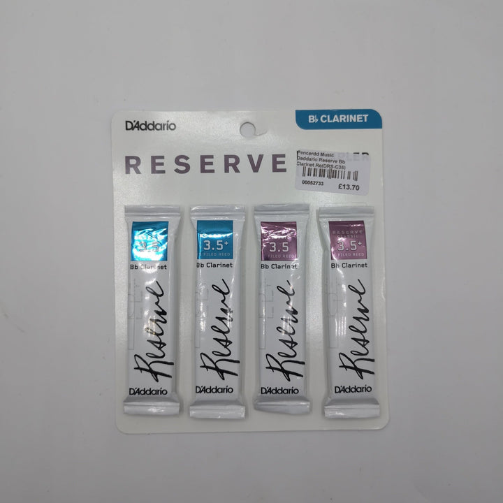 D'Addario Reserve Bb Clarinet Reed Sampler Pack 3.5/3.5+ (4 Pack) - Ev - Entz Music