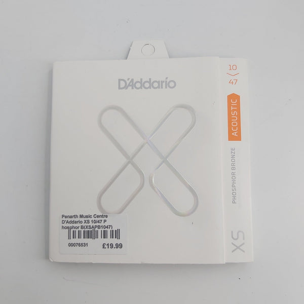 D'Addario XS Phosphor Bronze Extra Light 10 - 47 Acoustic Strings - Ev - Entz Music