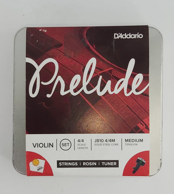 D'Addario Prelude Violin Strings and accessory pack 4/4