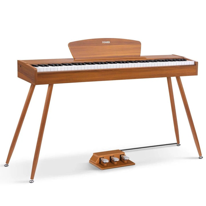 Donner DDP - 80 Digital Piano - Natural Wood Finish, 88 - Key Hammer Action Keyboard - Ev - Entz Music