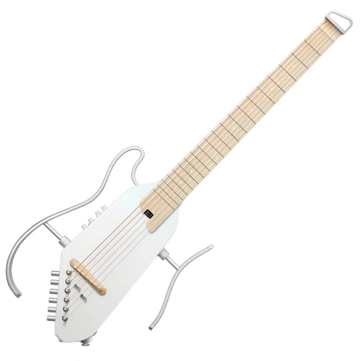 Donner HUSH - 1PROWH Electric Guitar - White Semi - Hollow Body with Humbucker Pickups, Adjustable Tremolo, and High - Quality Sound - Ev - Entz Music