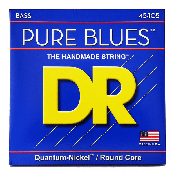 DR Strings PURE BLUES Quantum-Nickel 45-105 Bass Guitar Strings, Long Scale