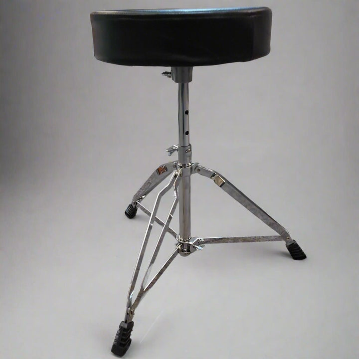 Drum Throne with Double Braced Legs and Padded Round Seat - Height Adjustable - Ev - Entz Music