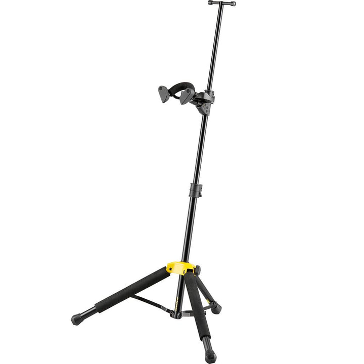 Hercules DS571BB TravLite Violin/Viola Stand with Auto Grip System and detachable rosin holder.