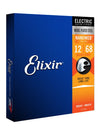 Elixir E12302 Baritone Electric Guitar Strings – NANOWEB Coated, Nickel-Plated Steel, .012–.068 Gauge