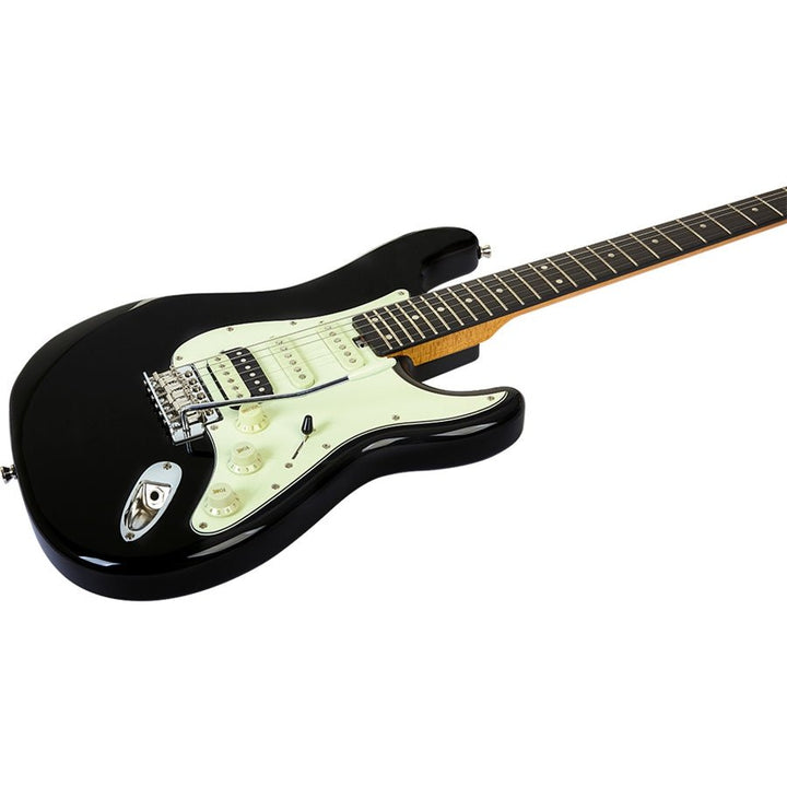 Eko Aire V - NOS Black Electric Guitar - HSS Configuration with Split Humbucker - Ev - Entz Music