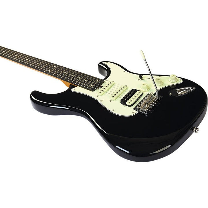 Eko Aire V - NOS Black Electric Guitar - HSS Configuration with Split Humbucker - Ev - Entz Music