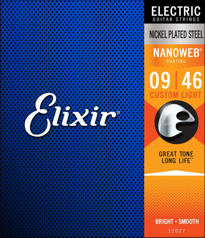 Elixir Nanoweb Custom Light Electric Guitar Strings 9 - 46 - Ev - Entz Music