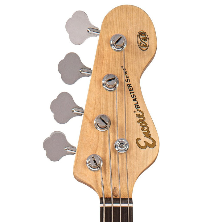 Encore Blaster E40 Bass Guitar Pack with Kinsman 20W Bass Amp, Accessories (Strap, Tuner, Picks, Strings) & Free Online Lessons - Vintage White - Ev - Entz Music