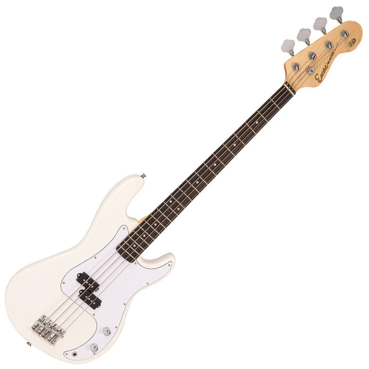 Encore Blaster E40 Bass Guitar Pack with Kinsman 20W Bass Amp, Accessories (Strap, Tuner, Picks, Strings) & Free Online Lessons - Vintage White - Ev - Entz Music