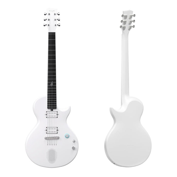 Enya Nova Go Sonic White Electric Guitar – Smart Carbon Fibre Travel Guitar with Built - in Effects (38") - Ev - Entz Music
