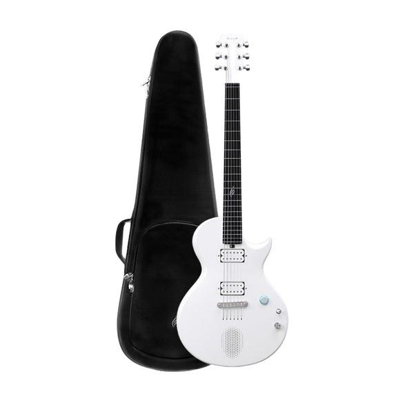 Enya Nova Go Sonic White Electric Guitar – Smart Carbon Fibre Travel Guitar with Built - in Effects (38") - Ev - Entz Music