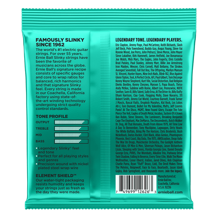 Ernie Ball Not Even Slinky Nickel Wound Electric Guitar Strings – 12 - 56 Gauge for Drop Tuning - Ev - Entz Music