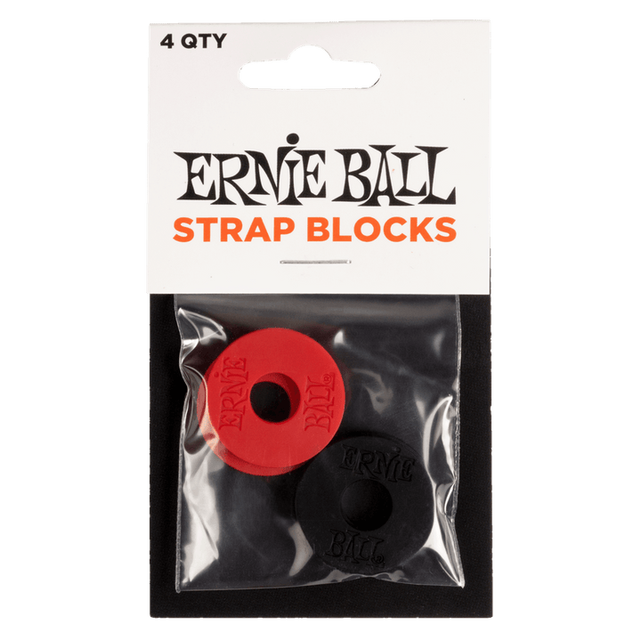 Ernie Ball Strap Blocks 4PK Black & Red - Ev - Entz Music