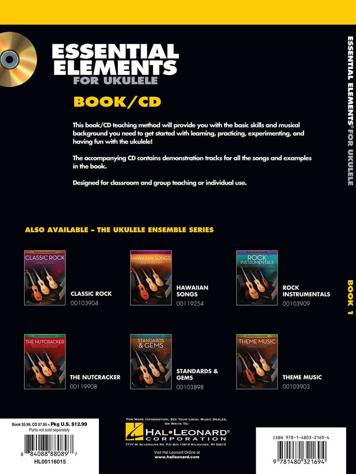 Essential Elements for Ukulele – Method Book 1 | Comprehensive Beginner’s Guide - Ev - Entz Music
