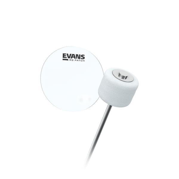 Evans EQPC1 Clear Plastic Single Patch – Bass Drum Beater Protector (2-Pack, Single-Pedal)
