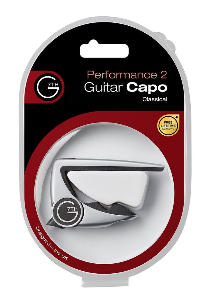 G7th Capo Performance 2 for Classical Guitar - Silver with Unique Tension Control - Ev - Entz Music