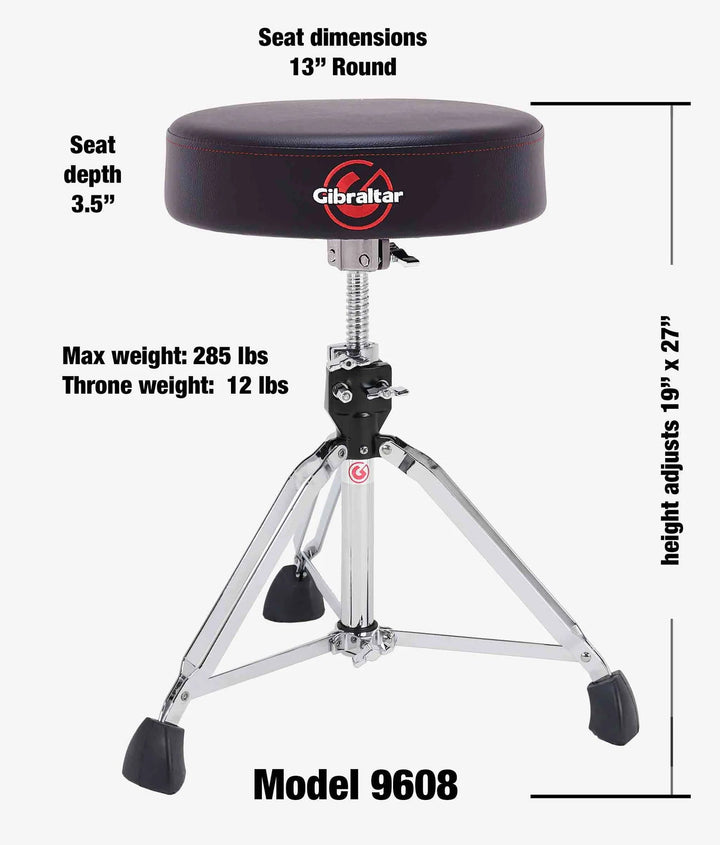 Gibraltar 9608 13" Round Drum Throne - Ev - Entz Music