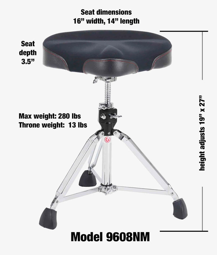 Gibraltar 9608NM 16" Neo Saddle Drum Throne - Ev - Entz Music
