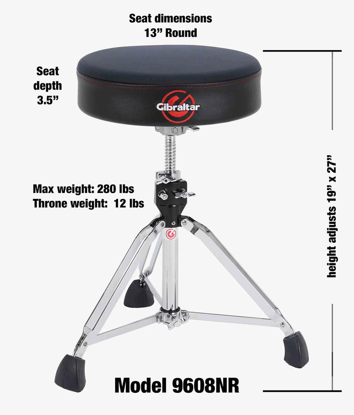 Gibraltar 9608NR 13" Neo Round Drum Throne - Ev - Entz Music