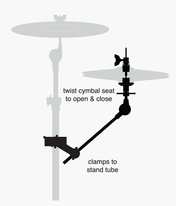 Gibraltar 9707XB 10" X - Hat Auxilliary Hi Hat Boom Arm and Clamp with Gearless Brake Tilter - Ev - Entz Music