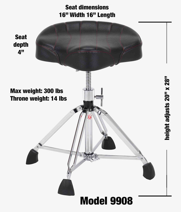 Gibraltar 9908 9000 Series 17" Saddle Drum Throne - Ev - Entz Music