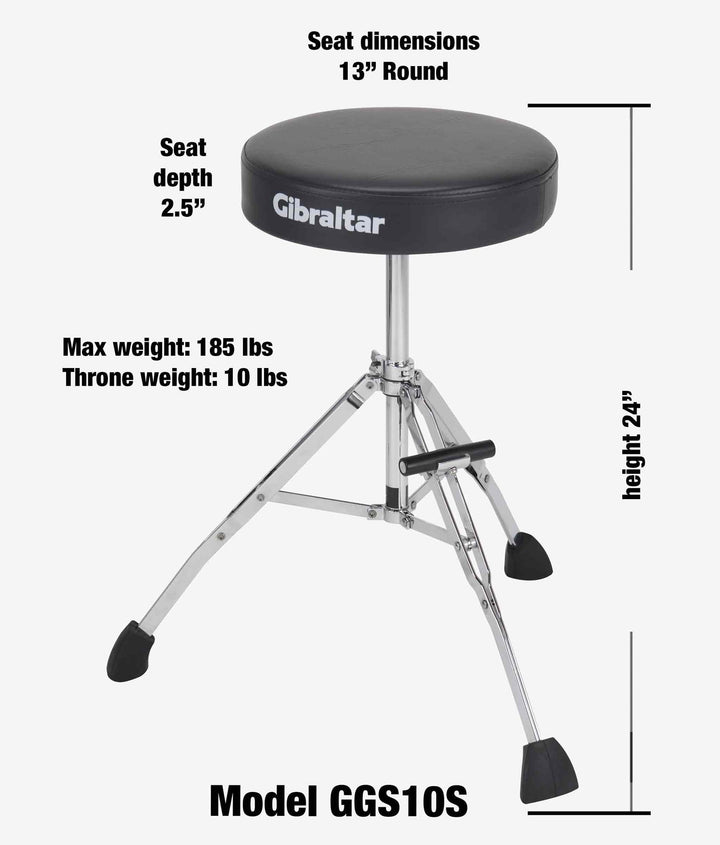 Gibraltar GGS10S 13" Compact Performance Stool with Footrest - Ev - Entz Music
